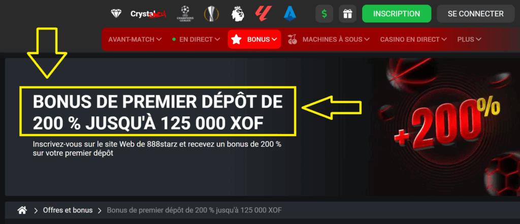 Bonus sur le premier dépôt pour les amateurs de sports