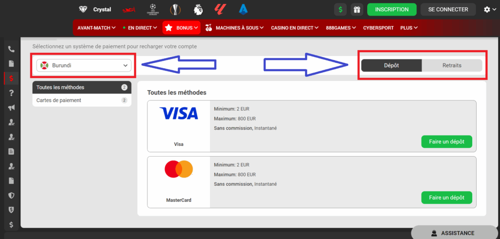 Transactions financières via 888starz app